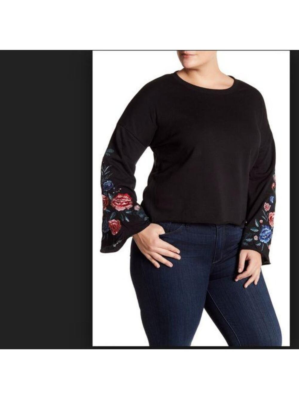 PLANET GOLD Embroidered Bell Sleeve 1X NWOT